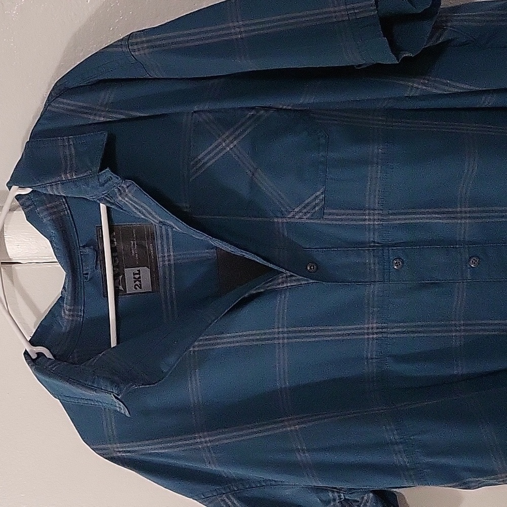 Vertx Guardian Stretch Short sleeve Shirt Mens 2XL Deep Sea Plaid Tactical